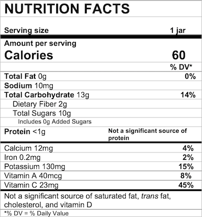 Nutrition Facts Apple Spinach Kale