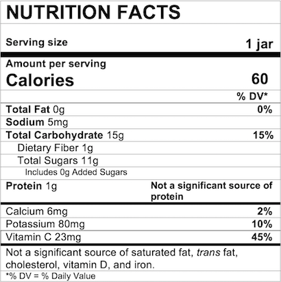 Nutrition Facts Apple Wild Blueberry