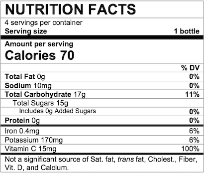 Nutrition Facts Apple Prune