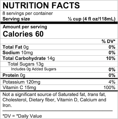 Nutrition Facts Apple