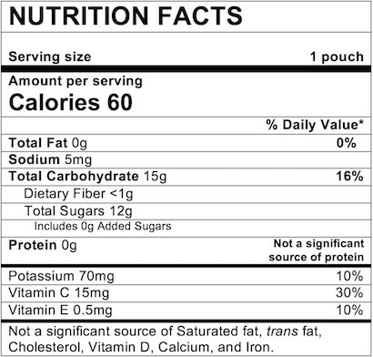 Nutrition Facts Apple Strawberry Banana