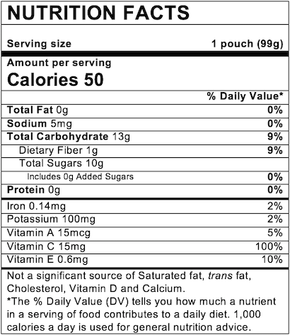 Nutrition Facts Apple Sweet Potato with Cinnamon