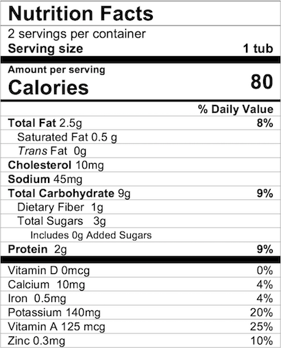 Nutrition Facts Chicken Noodle Dinner