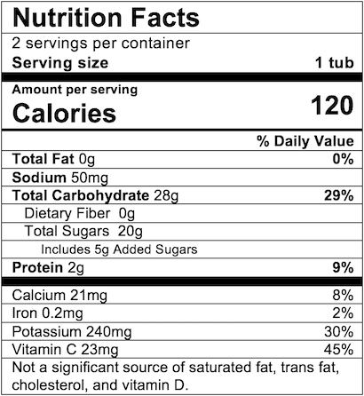 Nutrition Facts Hawaiian Delight