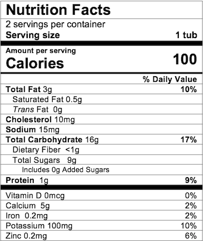 Nutrition Facts Apple Chicken Dinner