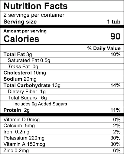 Nutrition Facts Sweet Potato Turkey with Whole Grains Dinner