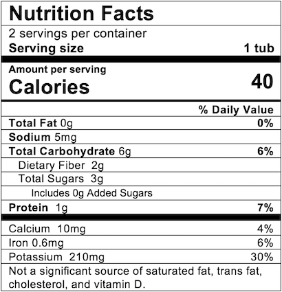 Nutrition Facts Green Bean