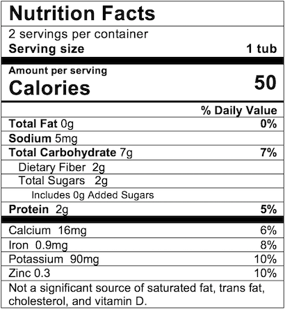 Nutrition Facts Pea