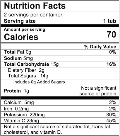 Nutrition Facts Peach