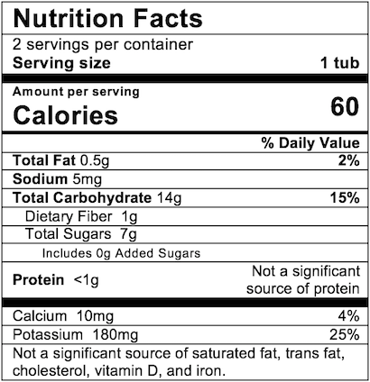 Nutrition Facts Squash Apple Corn