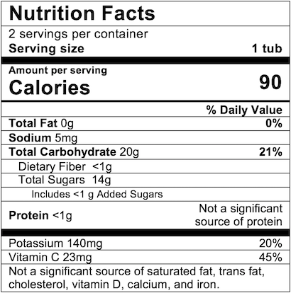 Nutrition Facts Mango Apple Twist