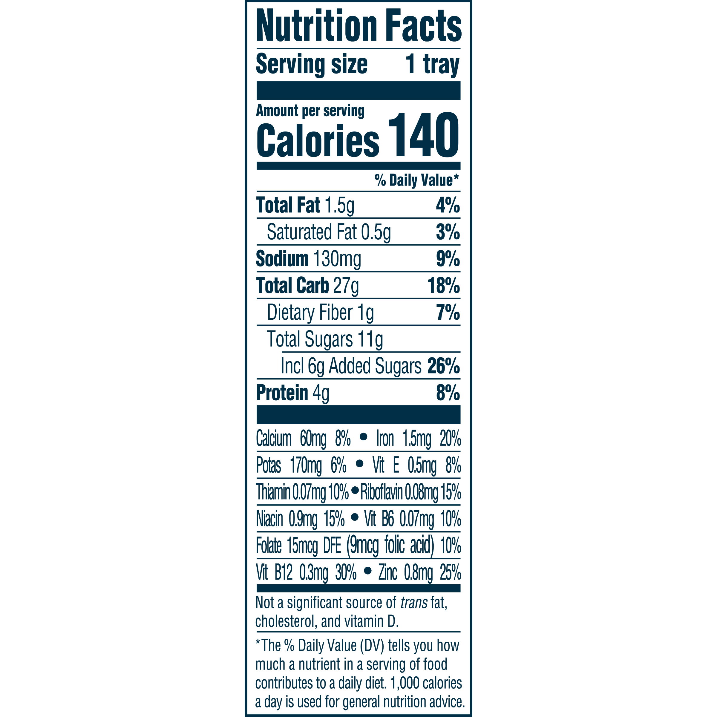 Geber Bananas & Cream Nutrition Info