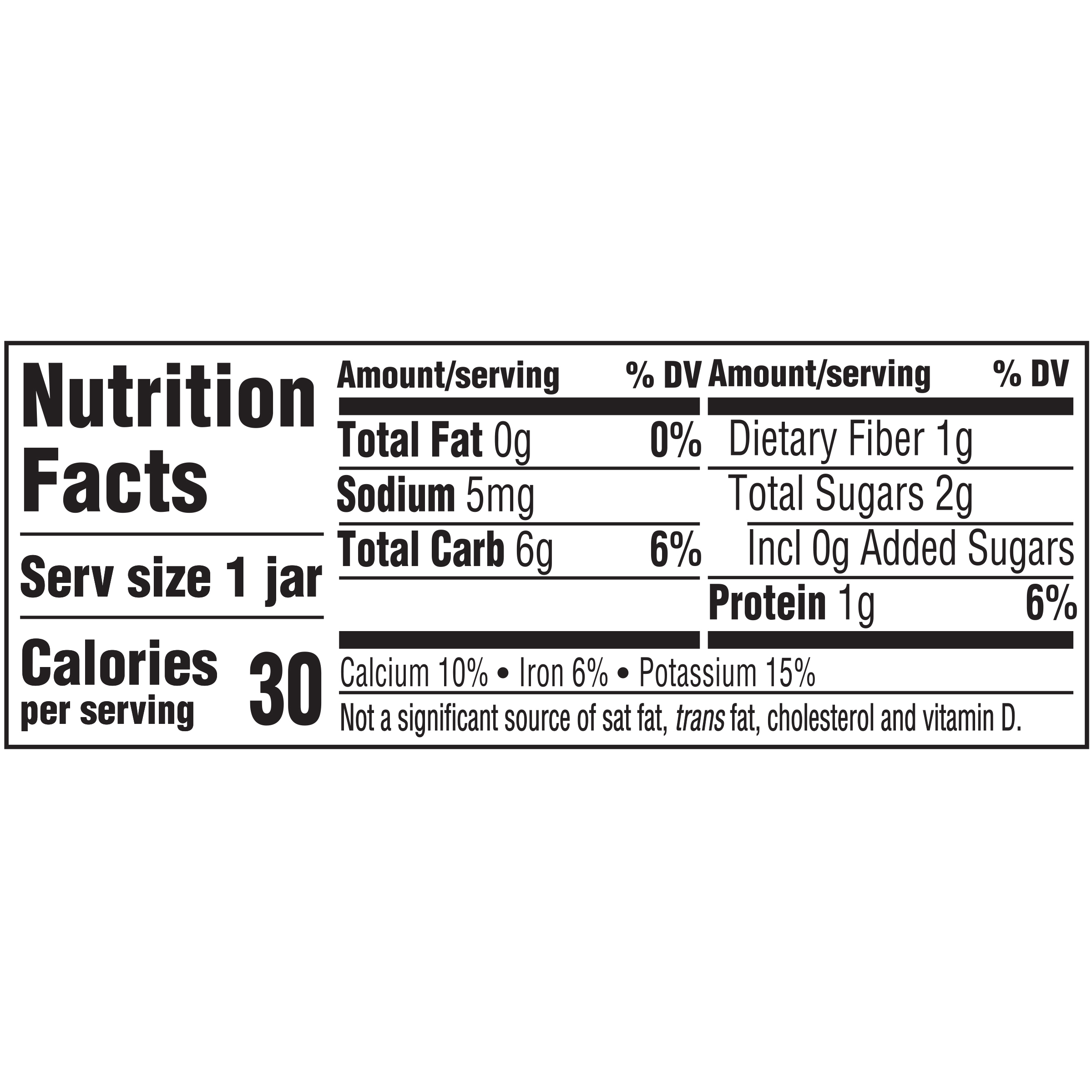 Gerber 1st Foods Natural Green Bean Nutrition Facts