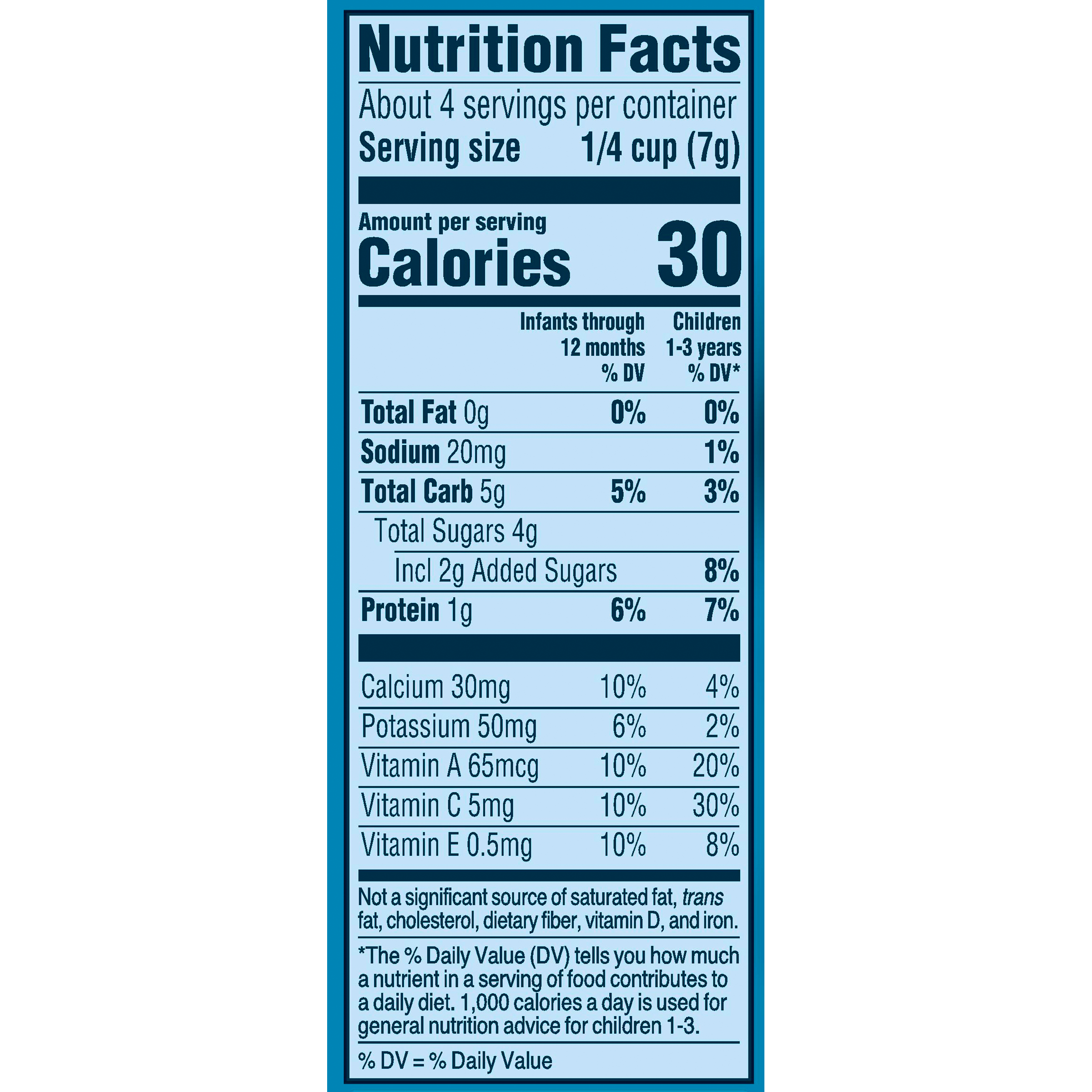 Gerber Peach Yogurt Melts Nutrition Facts