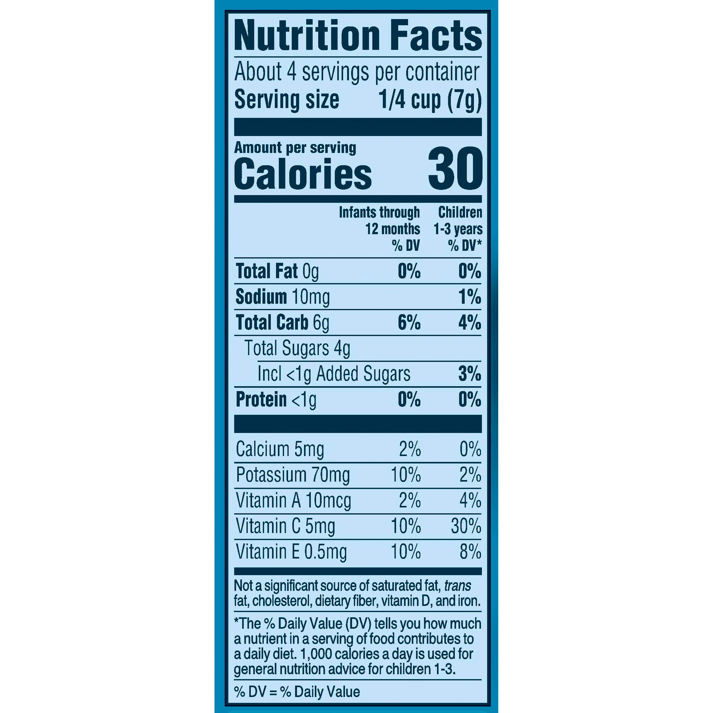 Gerber Truly Tropical Veggie Melts Nutrition Facts